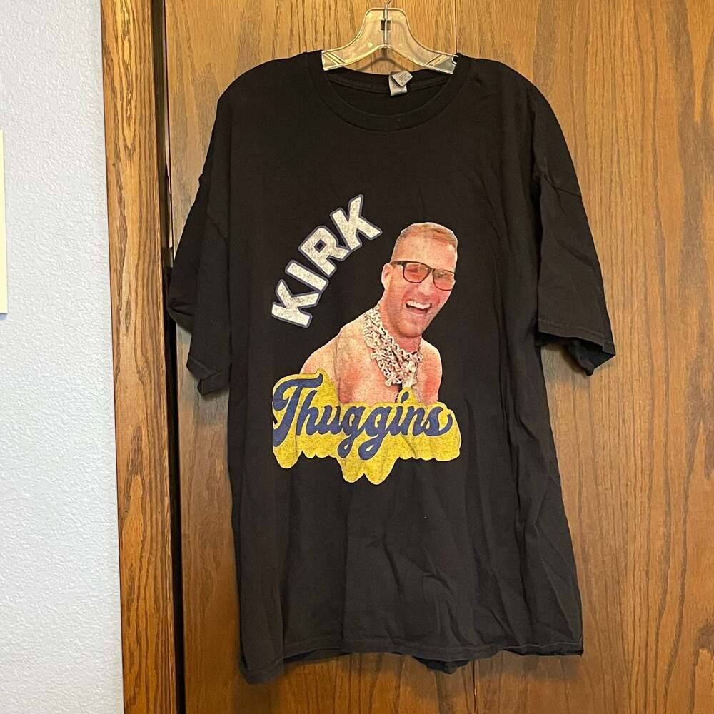 Gildan Heavy Cotton Kirk Thuggins Kirk Cousins Bootleg Vintage Rap T-Shirt Black